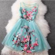 Luxury Designer Gorgeous Embroidered Lace Dress