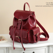 Leather Laptop Bag Backpack School Bag of candy colors high quality wind