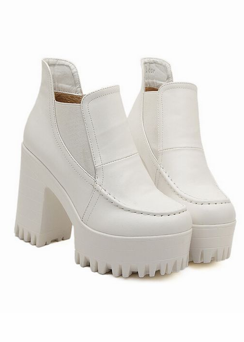 Sweet Classical White high-heeled Boots Custom Made