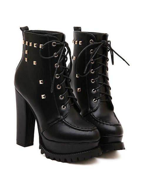 black studded boot heels
