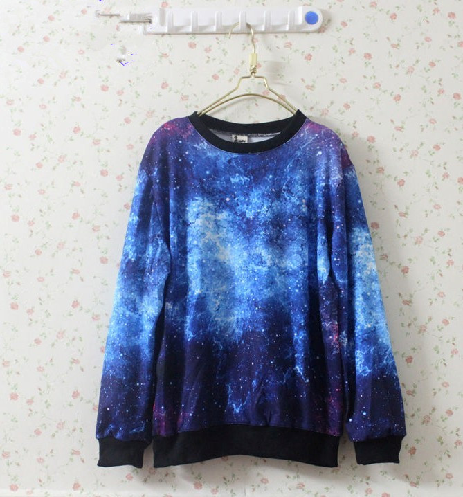 Star Galaxy Print Hoodie Sweater on Luulla