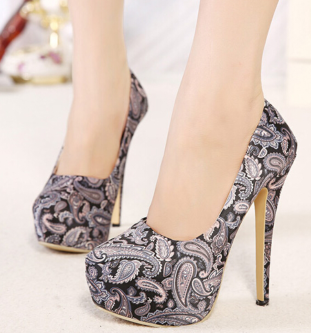 Charming Paisley Design High Heels Fashion Shoes on Luulla