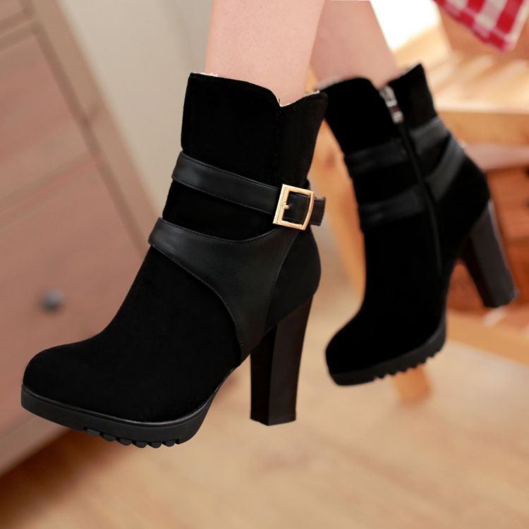 round toe high heel