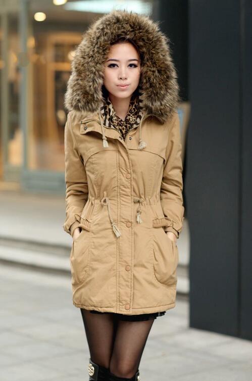 Fesfesfes Women Winter Lapel Jacket Warm Overcoat Fur-Collar Zipper Thicker  Coat Outerwear Sale Items