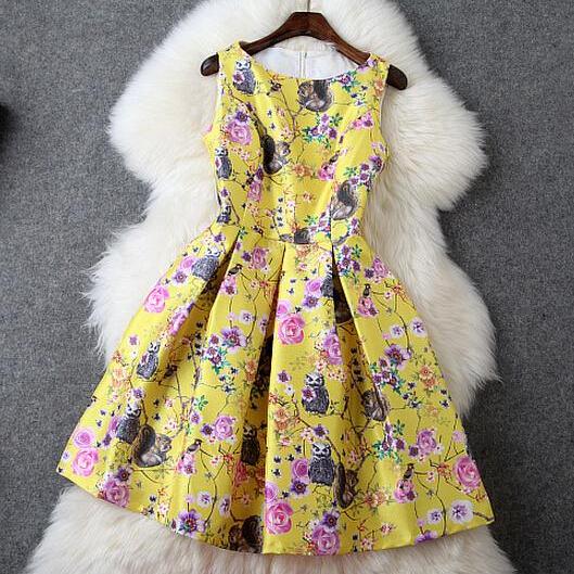Fashion Printed Sleeveless Dress on Luulla